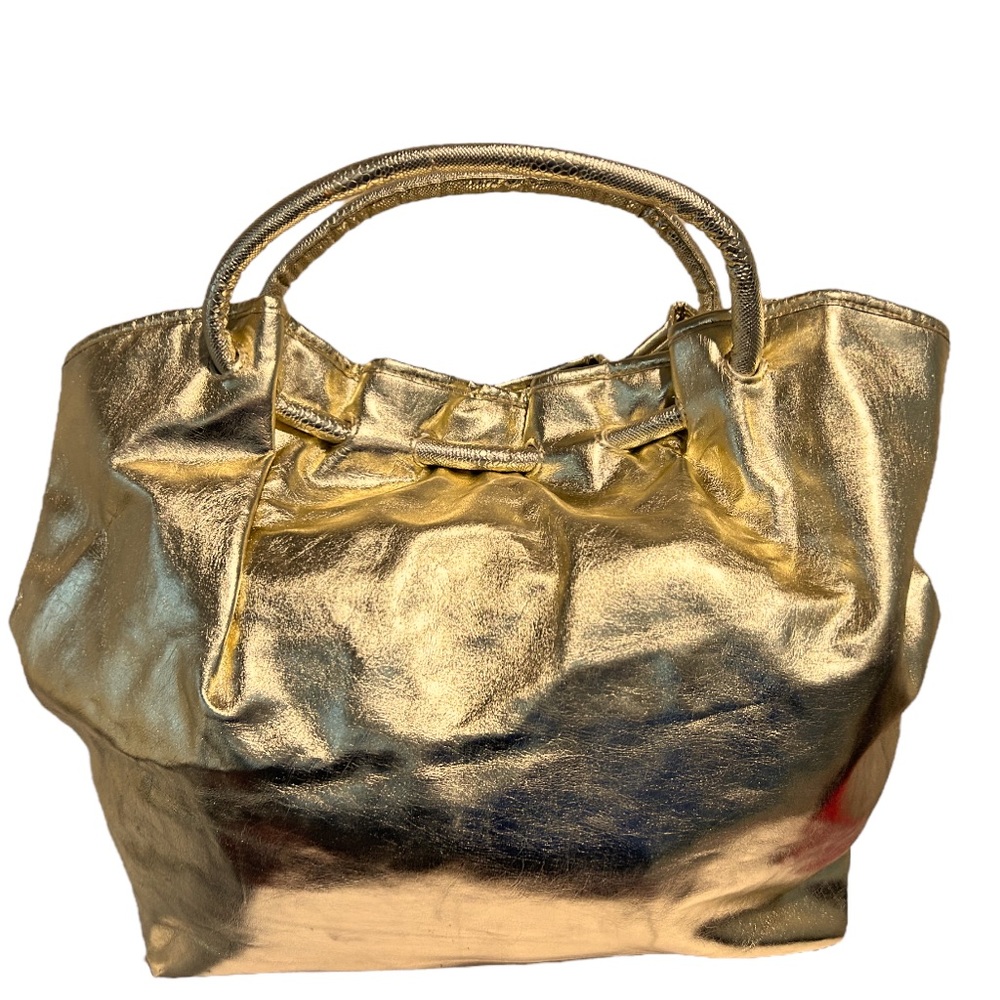 WOMEN METALLIC AND GOLD HANDBAG